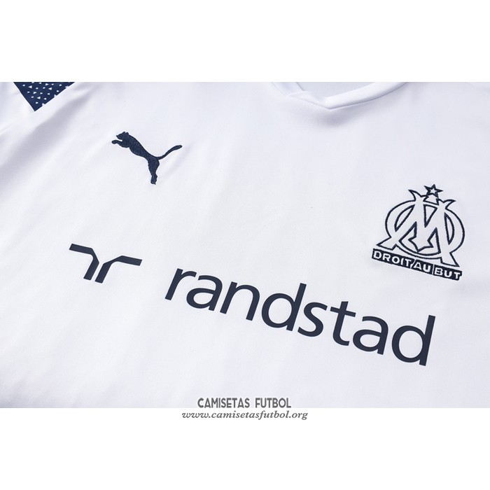 Chandal del Olympique Marsella Manga Corta 2022/2023 Blanco - Pantalon Corto
